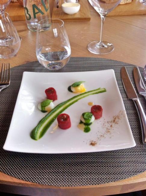 Mark Sullivan (@markenroute) of the USA went fancy for this plate of beef tartare and quail eggs in France: https://twitter.com/markenroute/status/483691622232633344/photo/1