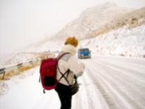 Rosie (@WanderingRosie) of Armenia went on a short bus ride that turned into an 8-hour hitchhiking-in-a-snowstorm story: https://twitter.com/WanderingRosie/status/496375727810297858/photo/1