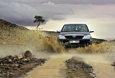Jens Notroff (vagabondslog) of Germany caught the excitement of a desert turning to a mud river: https://twitter.com/vagabondslog/status/521741247585992704/photo/1